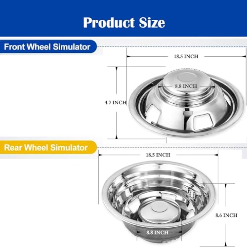 Image of 4pcs 17inch Front Rear Polished Stainless Steel Dually Wheel Simulators fit for 2003-2018 Dodge Ram 3500 Truck, 8 Lug with 5 Square Vent Holes Hupcaps Wheel Cover 17R8