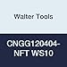 Walter Tools CNGG120404-NFT WS10 Carbide Tiger-Tec Negative Indexable Turning Insert, 1/64" Corner Radius, 1/2" IC, 3/16" Thick, 0.012" - 0.059" Depth of Cut (Pack of 10)