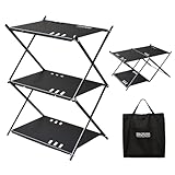 ENIGMATA(エニグマタ) 3段フィールドラック キャンプ ラック 多機能 3WAY フィールドラック. camping キャンプ用品. 天板 棚 折りたたみ棚 キャンプラック (Black)