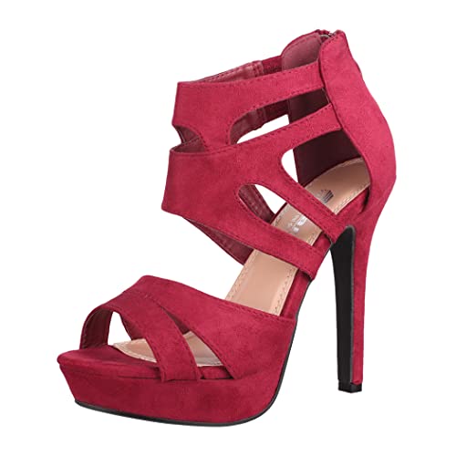 Elara Escarpins Femmes Talons Aiguilles Ouverts chunkyrayan LL85-Bordo-37