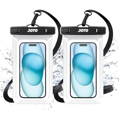 Image of JOTO 2 Pack Universal Waterproof Phone Case for iPhone 17 Air 16 15 14 13 12 11 Plus Pro Max, IPX8 Cellphone Dry Bag XR X SE, Galaxy S23 S22 S21 S20+ S20 S10 Plus Note, Pixel up to 7 inch -Clear