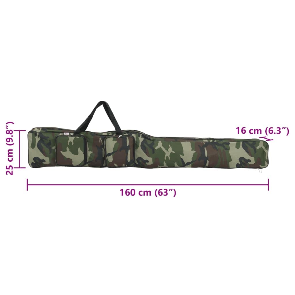 Borsa per canna da pesca nera in tessuto Oxford, organizer per canne da pesca con tracolla regolabile, borsa per il trasporto e custodia per accessori sportivi da pesca, protezione per