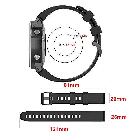 Correa de silicona resistente para Garmin 5X Plus con acabado ágata 6