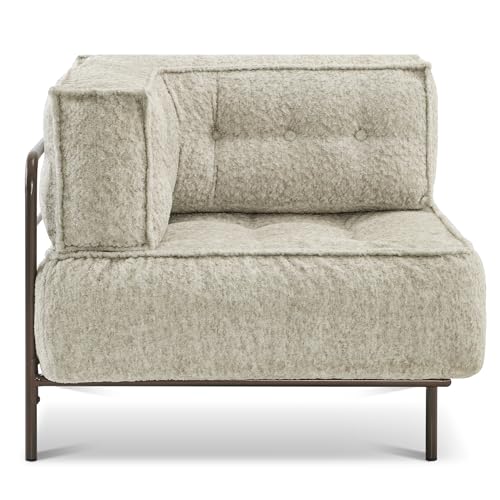 MCombo Modular Sofa Couch with Removable Cushion, Accent Sofa Chair, Upholstered for Living Room, Apartment, Office (Ivory, Corner Seat)