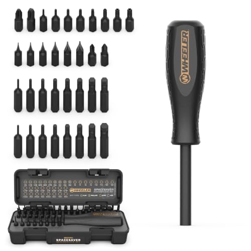 Wheeler Space Saver Screwdriver Set with Magnetic Screwdriver Handle Bit Assortment and Storage Case for Maintenance