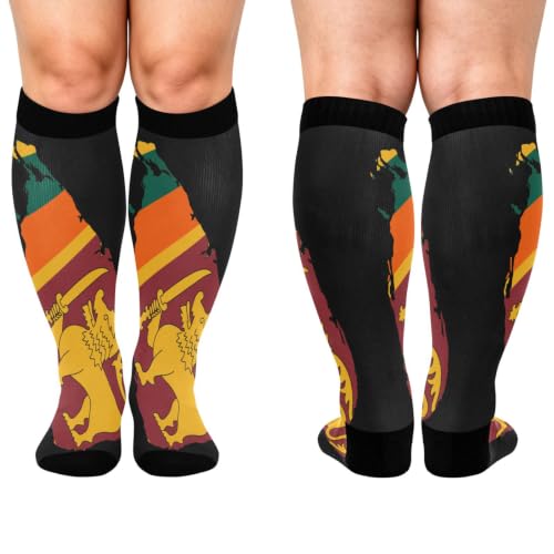 GuoChe Plus Size sports compression stockings Srilanka National Pride Flag