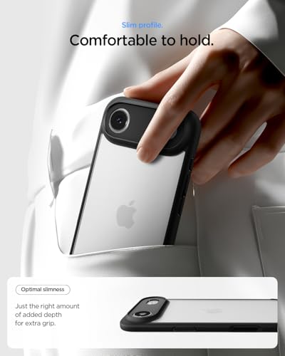 Image of Spigen for iPhone Air Case, Ultra Hybrid [TPU Covered Camera Control] [Anti-Yellowing] [No Magnet Ring] - Matte Black
