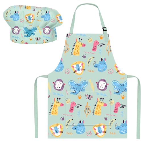 FUKPO Avental menino menina, avental infantil pintura cozinha aventais para crianças personalizado (2 a 6 anos), Tamanho único