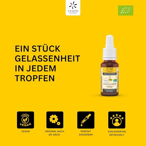 Original Bachblüten Notfall Tropfen N°39 von Lemon Pharma, Bio und Vegan, 10 ml