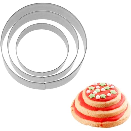 Westmark Set di tagliabiscotti terrace, Cerchio, bordi lisci, 3 Pezzi, Dimensioni: ø 4,5,6 cm, Acciaio Inox, Argento, 35202291