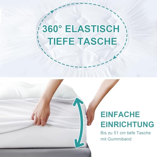 Hansleep Memory Foam Topper 90×200 cm für Boxspringbetten