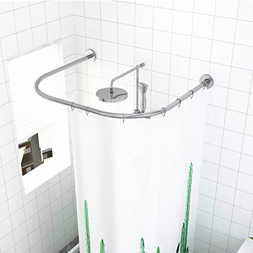 Tringle à rideau de douche extensible en U réglable en acier inoxydable