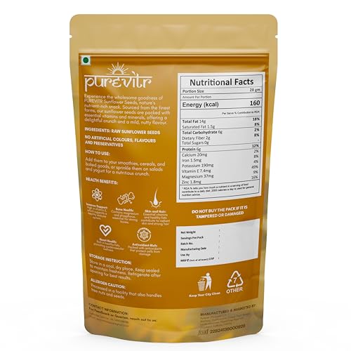 Image of Purevitr Sunflower Seeds & Non-Hulled Sesame Seeds Combo | 400g (200g Each) | Nutrient-Rich Superfood | High in Protein, Fiber & Healthy Fats | Raw & Natural