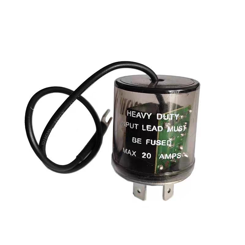 2-Pin LED Flasher Relay with Ground Wire, 12V DC Electronic Turn Signal Flasher Relay Fix Hyper Flash for LED Lights, Heavy Duty 20A Automotive Flasher Relay for Car Truck Motorcycle, Pack of 2
