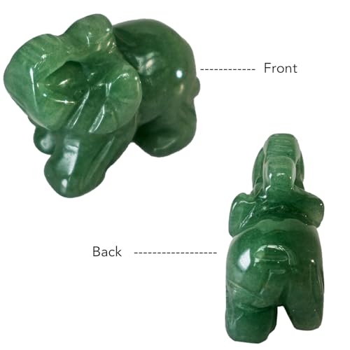 Estatua de Elefante de Jade Verde 1.5 Pulgadas miniatura 5