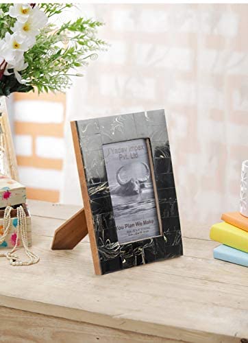 INSTOOK Handicrafted Picture Photo Frame Handmade Naturals Resin Frames for Home Décor | Table Top Display Frame (Frame Size 21.5X16.2CM; Picture Size 14X9CM)