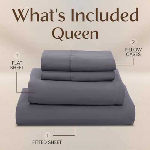 image for Utopia Bedding Queen Size Sheet Set – 4 Piece Bed Sheets, Soft and B