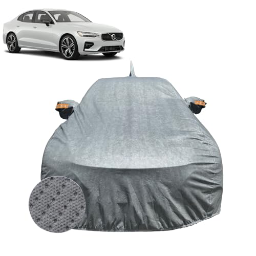 Image of ACTURATE Car Cover for Volvo S60 (2011-2022) | 100% Waterproof Cover with Reflective Mirror Pockets | Dustproof, Scratchproof, Heatproof Volvo S60 Car Cover |Soft Cotton Lining| Grey