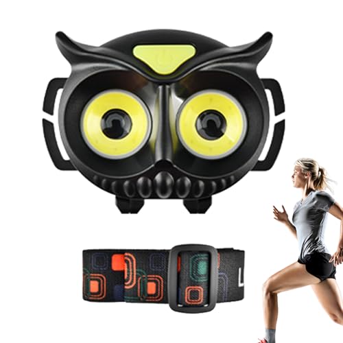 Eventerde faro LED, lámpara de cabeza para niños | Linterna frontal para senderismo,Luces principales ligeras de la impermeable LED del búho de la historieta, faro con pilas para la pesca que acampa