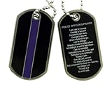 Thin Blue Line Police Prayer Dog Tag