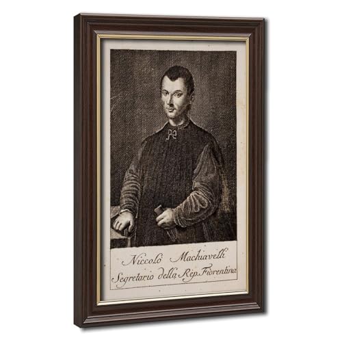 Impression sur toile de Nicolas Machiavel pour bureau cadre suspendu de 20x30 cm