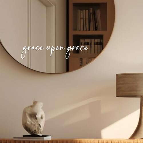 Image of Set 2Pcs Grace Upon Grace Rearview Mirror Decal Funny Christian Jesus Meme Humor Sticker Water Bottle Laptop Window Vinyl Waterproof 4x0,8 inch Car Decals Accessories for Friend Coworker Dad Mom
