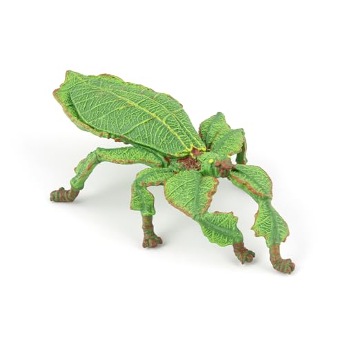 Papo - Figura Insecto Hoja para Niños 3 Años+ - Juguete Educativo Insecto Mimético Tropical - Camuflaje Natural Phyllie Realista - Pintada a Mano - Colección Jardín - 50323