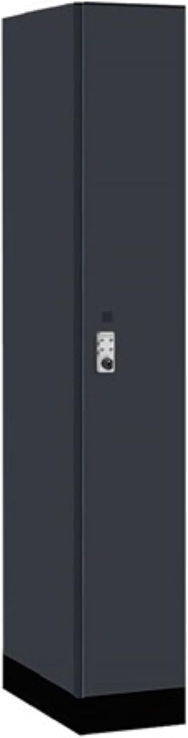 Salsbury 12" Wide Premier Wood Locker-Single Tier-1 Wide-6 Feet High-21 Deep-Carbon Mesh-Silver Resettable Combination Locks