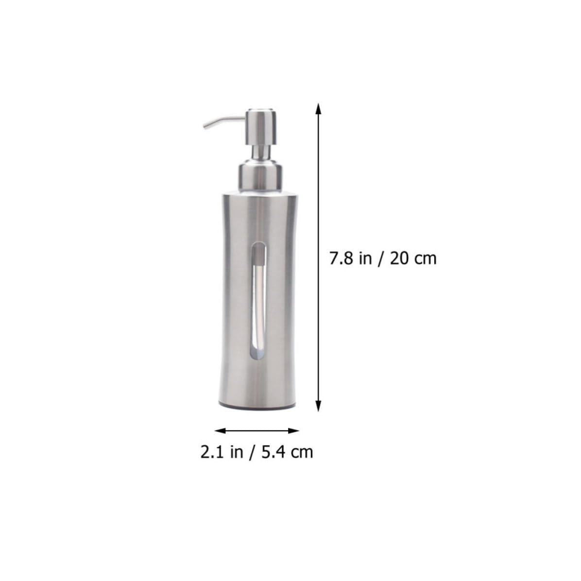 Distributore Sapone Liquido in Acciaio Inox 304, Bottiglia Rotonda