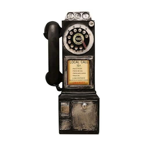 yuwqqoajv Téléphone Vintage en résine, décoration Murale pour Cabine de Maison, Accessoires décoratifs, décoration, et Articles, Noir