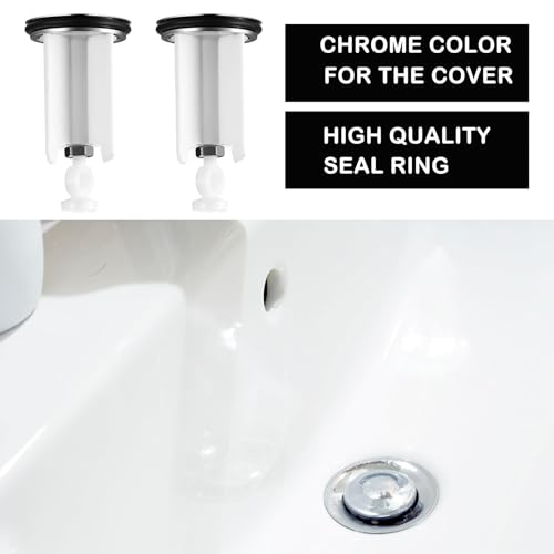 Frogetu 1 Stücke Abflussstopfen,Universal Waschbeckenstöpsel 40mm Abfluss-Stöpsel aus Messing mit Gummi,Stöpsel Waschbecken,für Waschbecken im Bad und Bidets Höhenverstellbar