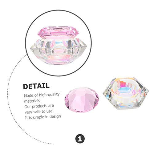 Recipiente hexagonal de cristal para arte en uñas miniatura 2