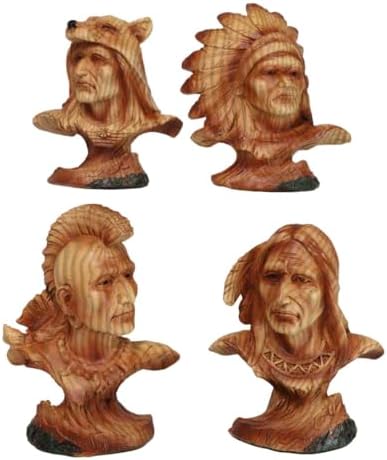 Ebros Gift Set of 4 Faces of Native American Sioux Indian Tribal ...