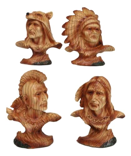 Set de 4 Figuras Jefe Tribal Sioux de 4"