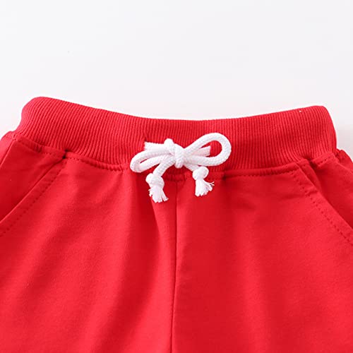 Toddler Boys Girls Cotton Basketball Soccer Shorts Solid Color Athletic Shorts for Kids Drawstring Pants with Pockets2