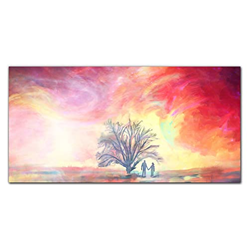 Décoration murale haut de gamme verre acrylique 100x50cm peinture couple