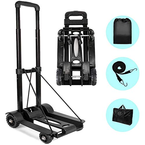 jinclonder Faltbarer Handwagen, Der Transportwagen Mit Rädern, Tragbarem Kompaktem Und Leichtem Gebrauchswagen Für Gepäckreisen Und Büroumzug Bewegt