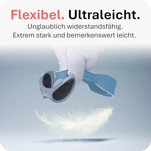 Mausito Baby Sonnenbrille 0-18 Monate verstellbares weiches Band & flexibler Rahmen | Vergleichssieger Sonnenbrille Baby 100% UV-Schutz & Schadstofffrei | Europäisches Design, sicherer Halt & robust