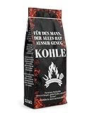 Grillkohle im 2,5-kg-Beutel, Originelle Geschenkidee mit Humorvollem Spruch, für BBQ-Abende und Geburtstage