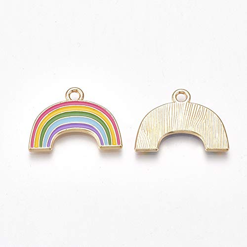 Danlingjewelry 100 Pcs Enamel Rainbow Charms For Jewelry Making Bracelet Necklace Girl Diy Craft Finding #TOP1
