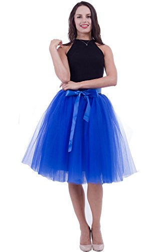 FOLOBE Falda de tutú de Las Mujeres Midi Tulle Faldas 7 Capas...
