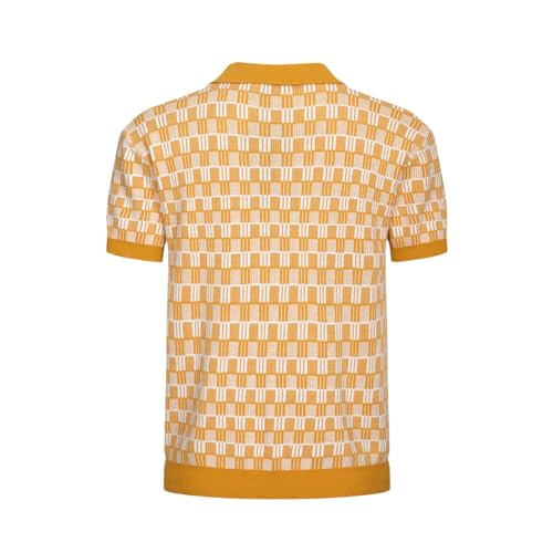 OXKNIT Men's Vintage Polo Shirts Lightweight Retro 70s Knit Golf Shirts, Short-Sleeve, Soft, Comfortable2