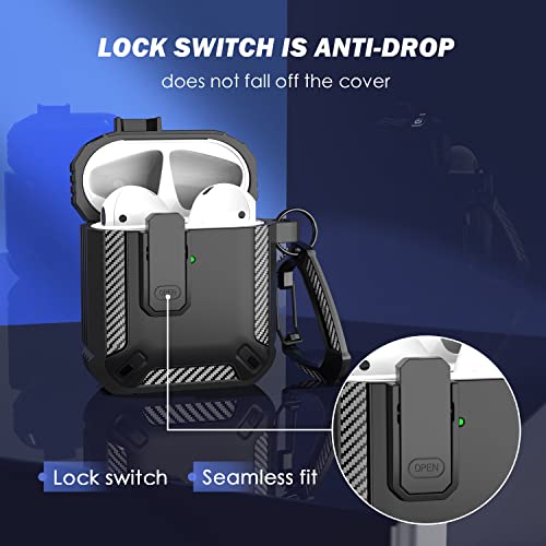 Image of RFUNGUANGO for AirPods 2 Case Carbon Fiber Series, Black