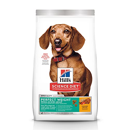 Hill's 3822 Adult Perfect Weight Small and Toy Breed Mini Chicken Recipe Dog Food, 6.8 kg