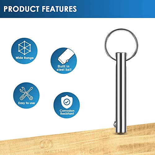 xianzhanEU 6 Stück Steckbolzen mit Kugelsicherung & Ring Kugelsperrbolzen 8mm Edelstahl Sicherungsbolzen für Verbinden Fixieren