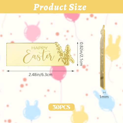 URROMA Rabbit Happy Easter Cupcake Toppers - Image 2