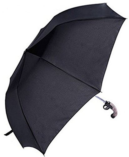 TianMai Travel Umbrella Folding Waterproof & Windproof Umbrellas Auto Open 8 Ribs Automatic Windproof Canopy Compact with Light Reflective (Black)