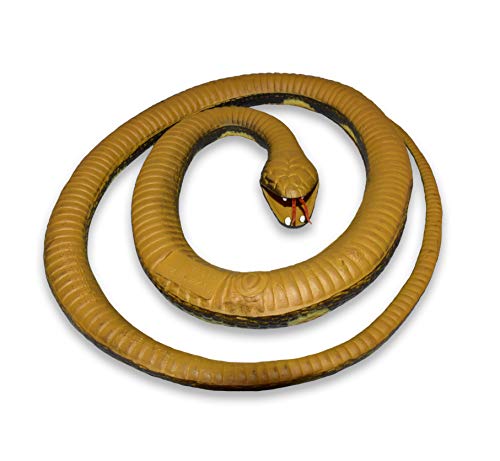 Wild Republic 20775 Gummischlange, Spiel, Königspython, 117 cm, Schwarz, Gelb