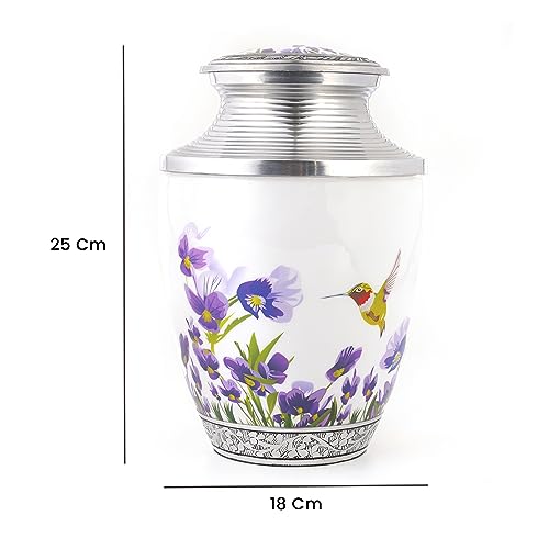 Image of Cremation Urn for Human Ashes - Large Funeral Urn for Adults Male Female, Decorative Memorial Urn with Elegant Engraved Design, Black & Teal Keepsake Ashes Container