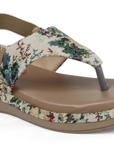 Image of SilverArrow womens Aloura Fashion Sandals|Floral Printed Platform Sandals|Casual Wear